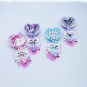 Spazzola per Capelli a Forma di Cuore con Cuscino d'Aria in Plastica Trasparente, Design Cartoonesco per Bambini, 15-20CM, Confezione in Cartoncino - Product Image 1