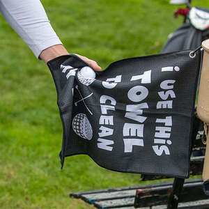 Serviette de golf en microfibre gaufrée personnalisée avec impression de logo, avec crochet - Product Image 4