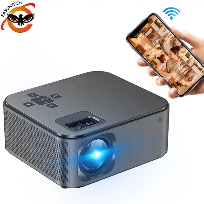 Easuntech Draadloze Bioscoop Home Theater Lcd Native 1080P Hd 8K 4K Android Led Draagbare Mini Smartphone Telefoon Mobiele Projectoren