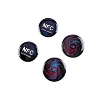 Logo personnalisé 25mm RFID étiquette époxy avec NFC 213/215/216 puce 1k Em4305 puce pour hôtel médias sociaux pour Nfc époxy autocollant étiquette