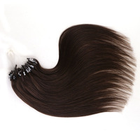 Extensions de cheveux humains Remy chinois 100 % naturels, à micro-anneaux, double épaisseur, doux, sans perte, couleur claire, lisses naturels, vente en gros.