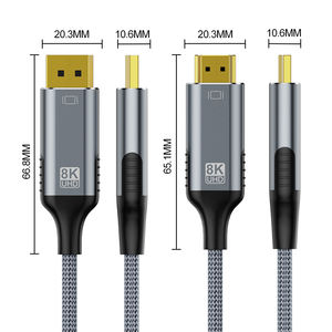 Filet de coton tressé 1.4 DP vers <span class=keywords><strong>HDMI</strong></span> 2.1 8K convertisseur de A337-3 adaptateur câble lecteur HDTV 8K pour moniteur projecteur - Product Image 2