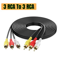 Câbles audio RCA HIFI 1,5 m 3 m, câbles 3,5 mm mâle vers mâle 2RCA 3RCA AUX, câble RCA pour home cinéma, DVD, casque