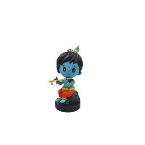 Figura Decorativa de Lord Krishna Bansuri Pintada a Mano, Detallada, para el Hogar, Templo u Oficina - Product Image 1