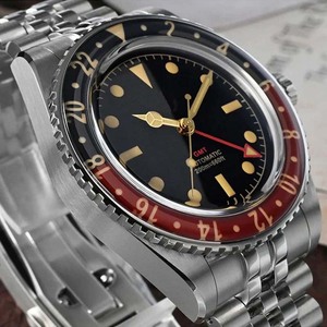 Reloj de Pulsera Clásico <span class=keywords><strong>GMT</strong></span> de <span class=keywords><strong>4</strong></span> Manecillas, Automático, de Buceo, con Cristal de Zafiro, Luminoso, con Revestimiento AR, Bisel Vintage, Resistente al Agua, para Hombre - Product Image 3