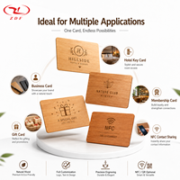 Carte de visite NFC en bois personnalisée, carte intelligente RFID en bambou 213, carte de membre d'hôtel gravée au laser, code QR, impression OEM ODM