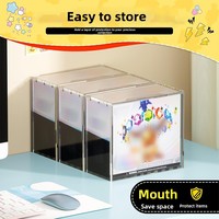 Boîtier de présentation de bureau rectangulaire en acrylique transparent, imprimé UV, gravé au laser, avec fermeture magnétique, anti-poussière et facilement accessible