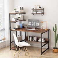 Bureau à quatre niveaux avec bibliothèque Bureau d'ordinateur Poste de travail d'étude