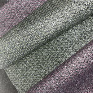 Shimmer Chunky Glitter Fluorescent Light Color Change Curve Pattern Faux PU Leather For Bag Shoes Craft - Product Image 2