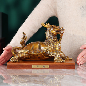 Adorno de Tortuga Dragón de Latón Copper World para el Hogar u Oficina, Regalo Artesanal Decorativo de Bronce - Product Image 4