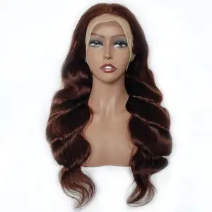 2024 fashion grosir wig rambut manusia Brasil renda depan wig Swiss HD transparan rambut manusia