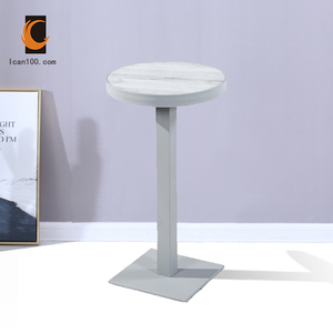 Mesa de <span class=keywords><strong>Bar</strong></span> de lujo, mesa de <span class=keywords><strong>Bar</strong></span> redonda, de pie, de vidrio, blanco, para ocio - Product Image 1