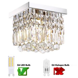 Lámpara de Techo de Cristal para Pasillo, 1 Luz, 8 Pulgadas, Mini Lámpara de Techo Cuadrada Moderna Empotrada - Product Image 5