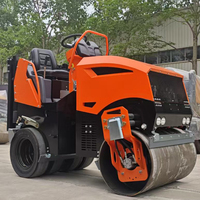 Compacteur à roues en caoutchouc à double tambour 1, 2, 3, 4 tonnes pour asphalte, compacteur routier à pattes de mouton RC pour rainures