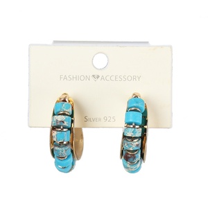 Pendientes de Aro con Cuentas en Forma de <span class=keywords><strong>C</strong></span>, de <span class=keywords><strong>Moda</strong></span>, al por Mayor, para Mujer, Color Dorado, Joyerí<span class=keywords><strong>a</strong></span> de Acero Inoxidable - Product Image 5