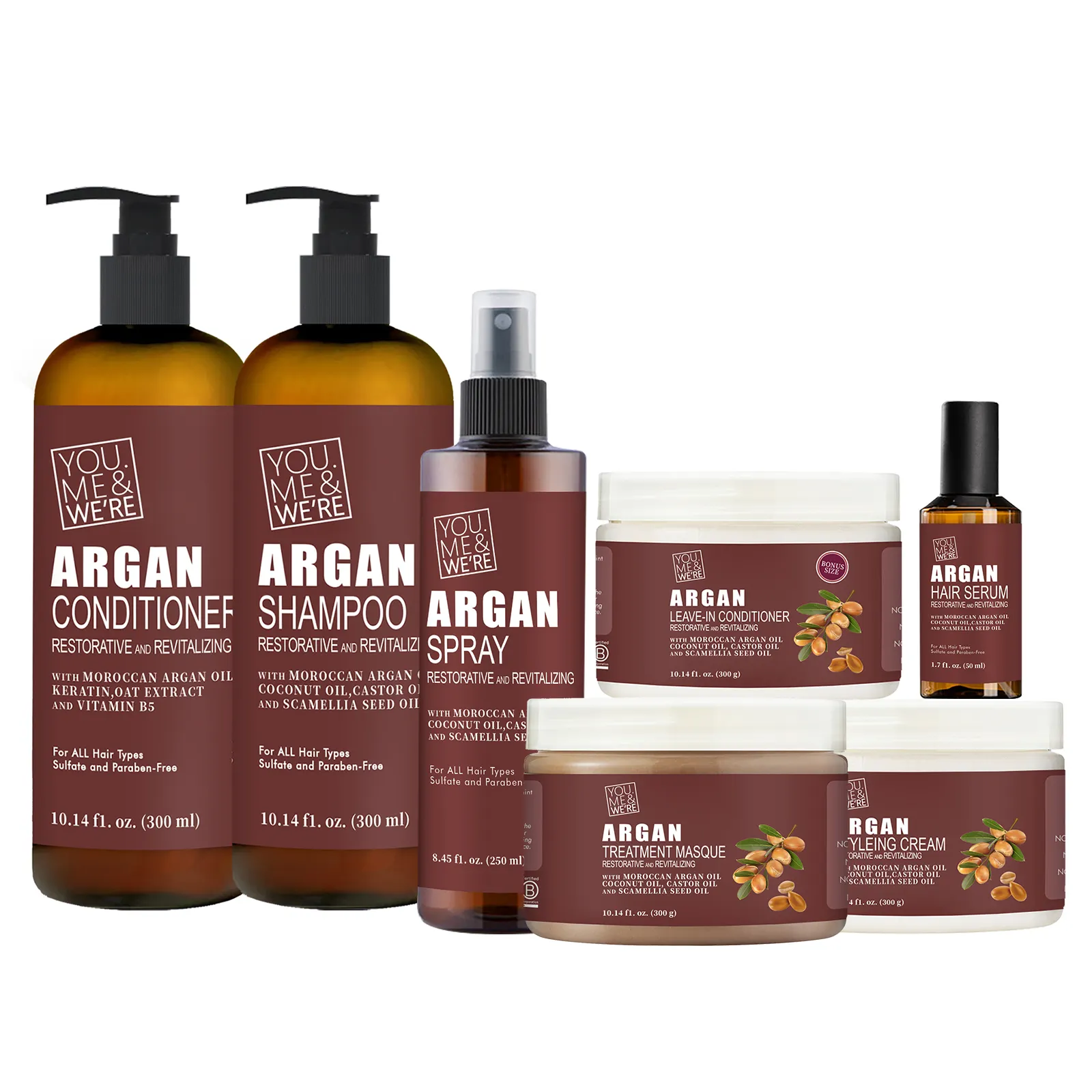 Moroccan Argan Oil Sulfate Free Shampoo and Conditioner Set Best for Damaged Dry Curly or Frizzy Hair Thickening for Thin Hair