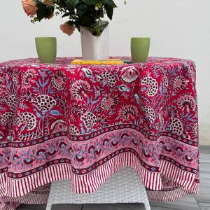 Indian Block Printed Handmade Eco-Friendly Cotton Durable Washable <b>Tablecloth</b> Large Classic Style Dining <b>Table</b> Cover - Product Image 3