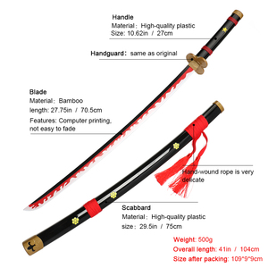 <span class=keywords><strong>Katana</strong></span> inspiré du dessin animé japonais, lame <span class=keywords><strong>de</strong></span> 104CM, en bois <span class=keywords><strong>de</strong></span> bambou, une pièce, pour Cosplay ou Collection - Product Image 2