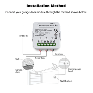 Módulo de interruptor de relé <span class=keywords><strong>WiFi</strong></span> Tuya, compatible con Alexa Google Home, 100-240V, funciona con el abridor de puerta de garaje automático existente - Product Image 3