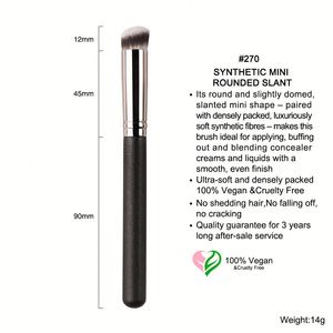 Ulikeke Vegan Cruelty Free Private Label Makeup and <b>Foundation</b> Slanted Concealer Single Makeup Brush - Product Image 2
