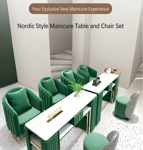 Juego de mesa y silla para salón de uñas con aspiradora, mesa de manicura, salón de belleza, sofá, mesa y silla - Product Image 2
