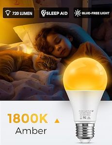 ตัวช่วยในการนอนหลับหลอดไฟสีฟ้าปิดกั้น A19แสงสลัว9วัตต์หลอดไฟอุ่น1800K หลอดไฟห้องเด็กอ่อน E26เพื่อสุขภาพการนอนหลับห้องนอนเด็กห้อง - Product Image 2