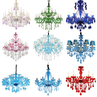 Lámpara de Araña Moderna y Elegante de Cristal Morado, Luces Colgantes LED E14 de Altura Ajustable para Comedor de Villa, Decoración de Bodas