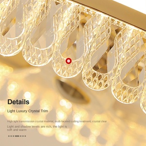 Nouveau luxe 3 couleurs modifiables LED plafonnier en verre AC/DC moteur cacher ventilateur avec 5 lames pour salon salle à manger éclairage intérieur - Product Image 5