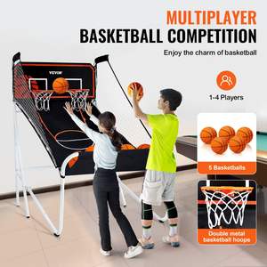 Juego de Baloncesto Arcade DB Plegable de 80 x 54 x 81 Pulgadas, Doble Tiro, Deportivo para el Hogar, con 5 Balones para Jugar en Interiores - Product Image 6