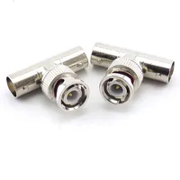 Adaptador coaxial BNC 1 entrada 2 salidas, conector de video BNC macho a 2 * BNC hembra, adaptador en T de dos hembra a un macho