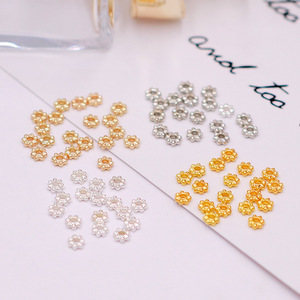 Gold Silver Snowflake Spacer Beads 4mm <b>Metal</b> Plated DIY Jewelry Accessories For <b>Bracelets</b> Hairpins Ornaments - Product Image 3