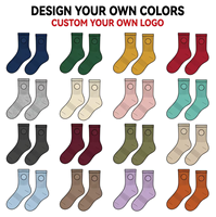 Chaussettes de sport colorées personnalisées pour jeunes, en gros, avec logo de marque sur mesure, antibactériennes, unies, multicolores, streetwear, pour la gym, direct usine