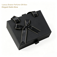 Boîte à tiroir personnalisée avec ruban en satin, boîte rigide pour flacon de parfum, cosmétiques, contenants de voyage, emballage cadeau pour mariage