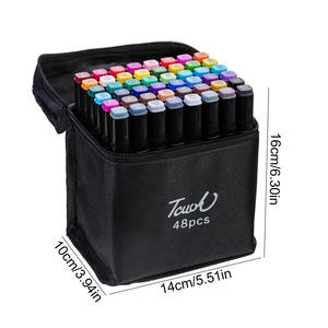 Ensemble de 48 marqueurs à alcool à pointe pinceau et à pointe biseautée pour le dessin artistique, ensemble de stylos marqueurs à double pointe - Product Image 2