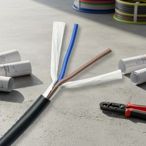 Câble électrique RVV approuvé, conducteur en cuivre toronné, <span class=keywords><strong>gaine</strong></span> double isolée en PVC, fils électriques flexibles multiconducteurs - Product Image 1