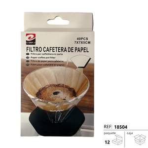 Filtro de Café Desechable Tipo Cono, Duradero y Práctico, 12/U 7*7*5CM, para Cafetera - Product Image 1