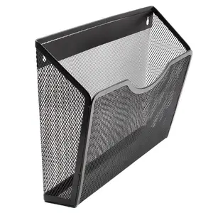 Op Maat Gemaakte Kantoor En Home Mesh 6 Pack Muur Gemonteerde Vijlhouder Metalen Opknoping Verticale Muur Vijl Pocket Organizer