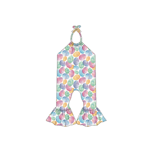 Gebreide bamboe romper met twee-weg rits, 200-220 gsm, herfst paashaas mode ruitpatroon, unisex voor baby's en peuters - Product Image 1