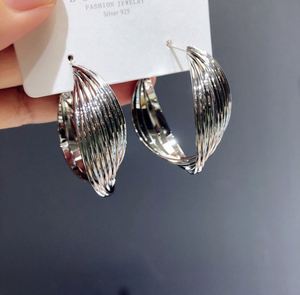 2025 New Style Trendy Elegant Twisted Hoop <b>Earrings</b> Korean Niche Design Party Silver/Gold Plated Zinc Alloy - Product Image 6