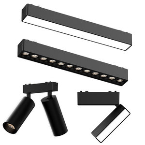 Lámpara de Riel Magnética Ultrafina, LED de Techo, Montaje en Superficie, Blanco y Negro, Focos de Riel Guía, Hogar, 6 mm - Product Image 5