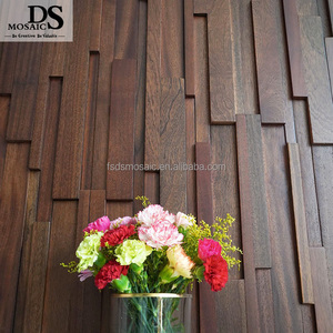 Strip Shape Walnut Black Wood Wall Mosaic Arts Living Room Bedroom <strong>Background</strong> Wall Mosaics Antique Wooden Tile - Product Image 2