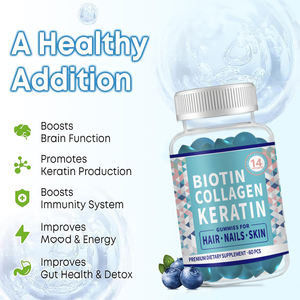 OEM venta al por mayor con sabor 15 + 1 biotina colágeno queratina gomoso vitaminas multivitaminas para el cabello piel uñas todas las edades adolescentes dosificación - Product Image 5