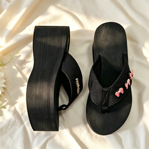 Infradito con Zeppa Nera Personalizzabile con Logo OEM, Etichetta Privata, Fai da Te, con Suola Spessa, Comode e Casual - Product Image 4