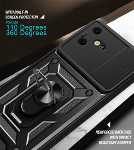 Para <span class=keywords><strong>Tecno</strong></span> <span class=keywords><strong>Pova</strong></span> 6 <span class=keywords><strong>4</strong></span> Pro / Neo 3 Neo 2 / <span class=keywords><strong>Pova</strong></span> <span class=keywords><strong>4</strong></span> 3 2 funda deslizante lente de cámara protección Kickstand teléfono armadura funda trasera - Product Image 5