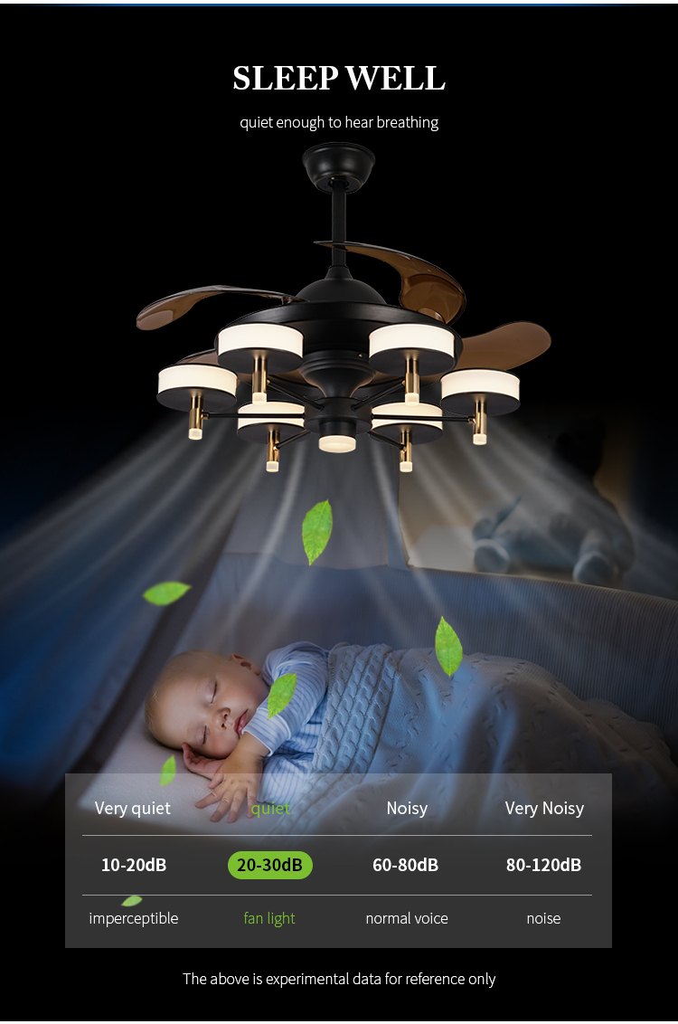 Breezelux  dining room ceiling fan lamp invisible fan lamp modern simple household LED ceiling lamp