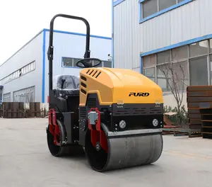 FURD Supplier Supply Double Drum Vibratory Road Roller With Work Lights Front And Rear For Hot Sale