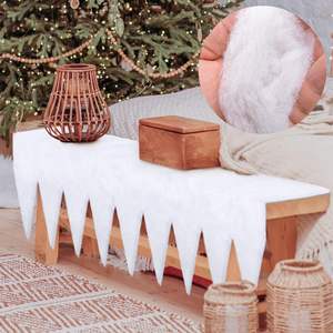 Ventana de Navidad escena de nieve de invierno árbol de Navidad fotografía telón de fondo fiesta nieve <span class=keywords><strong>falsa</strong></span> <span class=keywords><strong>chimenea</strong></span> decoración cubierta de nieve Manta - Product Image 3
