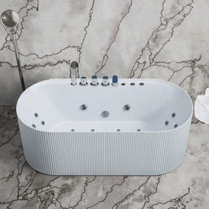 Vasca da Bagno Ovale Autoportante Moderna in Acrilico Mandrex <span class=keywords><strong>Luxury</strong></span> da 1,7 Metri con Idromassaggio a Vortice e Bolle, 12 Getti, 60 Galloni+, Massaggio Caldo - Product Image 2