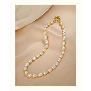 Collier de perles baroques naturelles de luxe léger pour femmes WENCHI 450g Design simple empilé irrégulier - Product Image 1