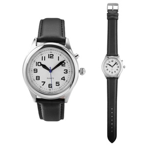 Montres parlantes personnalisées en plusieurs langues (anglais/français/espagnol/allemand/italien) - Montre analogique parlante avec alarme pour personnes âgées et aveugles - Product Image 1